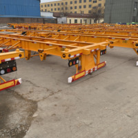 Nouvelle Conception de Châssis Squelette de Semi-Remorque de 40 Pieds, Châssis de Conteneur Squelette, 3 Essieux, Capacité de Charge de 40t, Modèle de Remorque de Camion