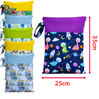 Usine En Gros 25x35Cm Imprimer Étanche PUL Double Poche Fermeture Éclair Lavable Réutilisable Maillot De Bain Sac De Voyage En Tissu Sac Sec Humide