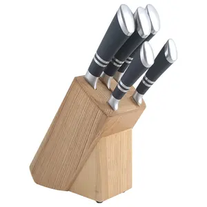 高品质kitchin naifu不锈钢金属厨师菜刀套装菜刀带木块