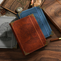 Carnet de voyage et planificateur de luxe en cuir PU avec logo personnalisé, motif Arbre de Vie, pour cartes à collectionner TCG et classeur de cartes à échanger