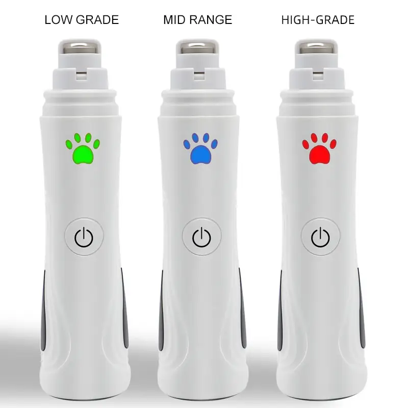 Professionele Oplaadbare Dier Kat Grooming Laag Geluidsniveau Automatische Elektrische Led Licht Trimmer Pet Dog Nail Grinder