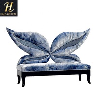 Chaise de salon style papillon italien de luxe, design unique et haut de gamme, chaises longues à dossier en tissu