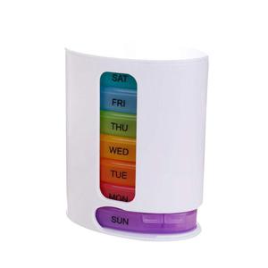 Organisateur de pilules écologique pour voyage, 7 jours, 4 compartiments, boîte à médicaments en plastique arc-en-ciel, étuis de rangement hebdomadaire pour pilules - Product Image 4