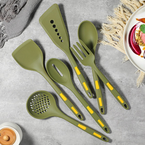 Utensilios de cocina antiadherentes de silicona de nuevo diseño, 6 uds., tenedor, espátula, cuchara, juego de utensilios de cocina de silicona resistente al calor - Product Image 2