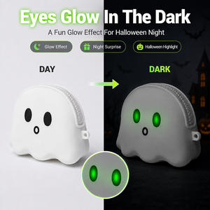 Glow in the Dark Halloween Ghost Silicone Coin <b>Purse</b> <b>Cute</b> Mini Pouch Party Favor Gift Bag Custom OEM ODM Seasonal Product - Product Image 2