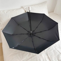 Parapluie pliant rétro noir à pois pour femme, style vintage marron, protection UV UPF50+, coupe-vent, imperméable, parapluie soleil et pluie pour femme