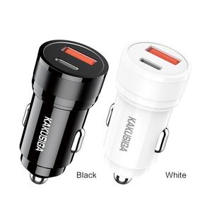Chargeur de voiture KAKUSIGA KSC-<span class=keywords><strong>1972</strong></span> LIHUA double port (1C1A) charge rapide 60W sortie stable contrôle efficace de la température antidérapant - Product Image 1