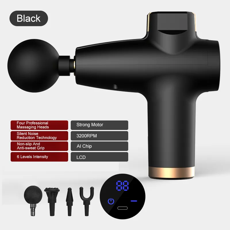 Custom 32 Speed Massage Gun Dropshipping with Lcd Screen Massager Vibration / Fascial Muscle Massage Gun