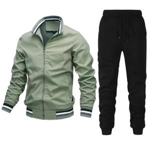 Nueva llegada de dos piezas chándal ropa deportiva para hombre con cremallera y pantalones de chándal conjunto de felpa Jogger chándal Casual gimnasio Activewear - Product Image 6