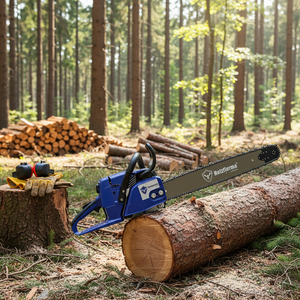 Motosega a Benzina FarmerTec 50.2cc Blue Thunder G260 di Alta Qualità, Modello D0100HED1ZW con Testa Motrice e Barra Guida, Tutti i Componenti Inclusi - Product Image 3