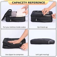 Cubes de rangement en maille personnalisés pour la mode, cubes de compression pour les voyages, pour valises