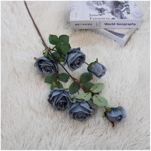 Fiori Artificiali all'Ingrosso, Rosa in Seta a 6 Bracci per Decorazioni Matrimoniali, Fiori Artificiali in Plastica Effetto Reale - Product Image 3