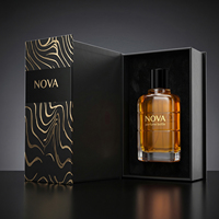 Botella de Perfume Vacía de 100 ml, de Vidrio Mate, Forma Plana, Atomizador de Fragancia en Spray, Base Gruesa, Envase Cosmético de Lujo con Caja de Cartón