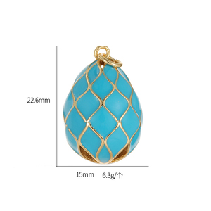 <span class=keywords><strong>Bijoux</strong></span> en émail plaqué or 14K, pendentif oeuf de pâques <span class=keywords><strong>russe</strong></span> - Product Image 6