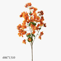 Fleur artificielle réaliste à tige unique, feuilles orange-jaunes, Bougainvillier 3D en soie, Azalée Variegata, Rhododendron, 94 cm, pour Noël, la Fête des Mères, la maison