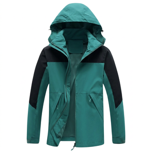 Outdoor Sport Men's Hooded Waterproof <b>Jacket</b> Full Sleeve Solid Color Polyester Zipper Closure Regular Fit Autumn Wear - Product Image 1
