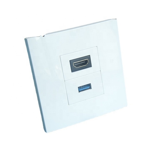86*86 UK STYLE FACE PLATE Smart Home Audio Screwless Screw Less Wallplate Type USB 3.0 HDMI Wall Plate