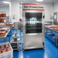 Machine de fumage et de cuisson à vapeur pour viande et poisson froid, avec contrôle PLC, pour saucisses, à gaz