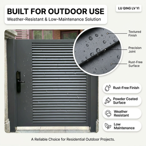 <span class=keywords><strong>Portail</strong></span> piétonnier à persiennes en aluminium avec serrure intelligente, <span class=keywords><strong>portail</strong></span> de jardin moderne pour cour intérieure, sans rouille, thermolaqué, OEM - Product Image 5