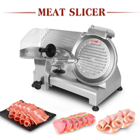 Machine à trancher la viande électrique professionnelle, trancheuse à viande commerciale en acier inoxydable pour couper le bœuf, le porc, le jambon, le bacon, le fromage