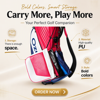 Pochette à cordon pour accessoires de golf, sac de rangement en cuir PU grainé, avec mousqueton, étanche et léger