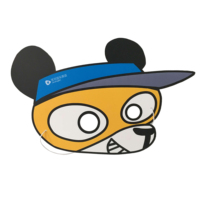 Masque en papier cartonné avec logo personnalisé, masque de fête d'animaux de dessin animé