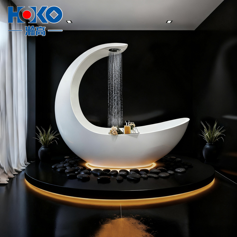 HOKO Luxury White Moon shaped Acrylic