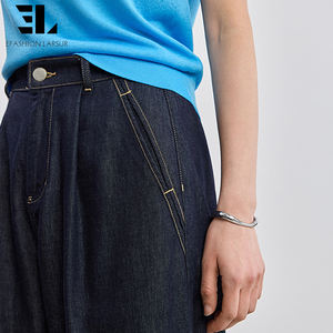 Pantalones <span class=keywords><strong>Vaqueros</strong></span> Holgados de Lyocell Suave y Ecológico de Fábrica Personalizada LARSUR, Pantalones de Mezclilla Rectos y Desgastados para <span class=keywords><strong>Mujer</strong></span> - Product Image 5