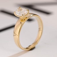 Bague de fiançailles solitaire personnalisée en diamant de laboratoire de 2 carats, taille ovale, or jaune massif 10K/14K/18K, certifiée IGI CVD/HPHT VVS