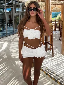3 Paquetes de Bikinis sexis con falda Biquini brasileño Floral traje de baño mujeres 2024 <span class=keywords><strong>vientre</strong></span> <span class=keywords><strong>plano</strong></span> traje de baño trajes de baño ropa de playa - Product Image 3