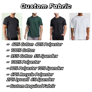 Camiseta masculina personalizada tamanho US 60% algodão 40% poliéster, camiseta esportiva Dri-Power de algodão para homens, fornecedor da Tiktok