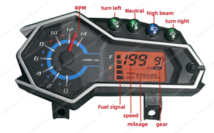 Tacômetro digital LCD Painel de instrumentos de motocicleta Velocímetro para Akt Cr4 125 162 - Product Image 2