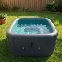 Piscine gonflable pour adultes, grande piscine carrée épaissie DWF avec siège, utilisation intérieure/extérieure pour la famille
