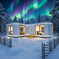 Capsule spatiale préfabriquée isolée, capacité de charge neigeuse de 10 tonnes, cabine à rupture thermique -45°C pour hôtel écologique hivernal en Norvège