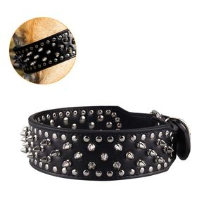 Collar de Cuero para Mascotas, Estilo <span class=keywords><strong>Punk</strong></span>, Ajustable, Duradero, Anti-Mordidas, con Tachuelas, para Perros Medianos a Grandes - Product Image 1