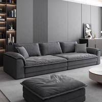 Ensemble de canapés modulaires carrés modernes de luxe, fauteuil, coussins doux, siège profond, canapé d'angle extra large pour salon de villa