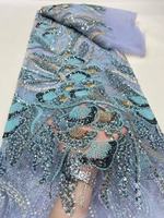 Tissu de dentelle africaine fait main pour mariée avec perles