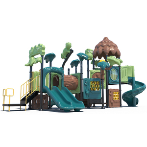 Equipo de Juegos para Exteriores, Tobogán de Plástico, Escaleras de Escalada, Castillo para Diversión y Ejercicio, Jardín de Infancia, Patio, Parque, Aventura en la Jungla - Product Image 1