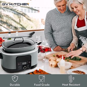 Support de cuisson ovale en acier inoxydable pour cuisson vapeur et rôtissage, 8,5 Qt, compatible avec NJ MC1000 MC1001, avec pieds et poignées en silicone antidérapants - Product Image 5