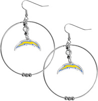 Boucles d'oreilles créoles pour femmes, série équipes sportives, avec cristaux et strass, en alliage de zinc