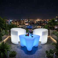 Ensemble de meubles de jardin décoratifs à LED imperméables à 16 couleurs, rechargeables, éclairage lumineux pour table et chaises de jardin, parc, plage