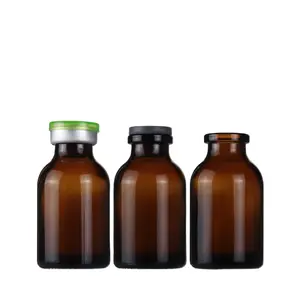 OEM OEM Wholesale 50ml 100ml injection moulded glass bottle, empty glass vial for medical