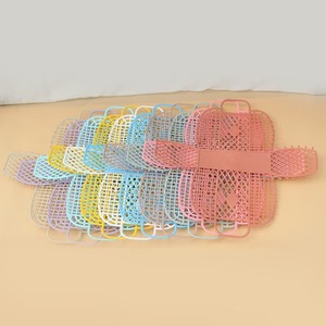 Personalizado Retro Vintage plegable plástico Pvc jalea cesta bolso de mano playa bolso de mano para niñas mujeres fiesta Favor <span class=keywords><strong>S</strong></span> - Product Image 3