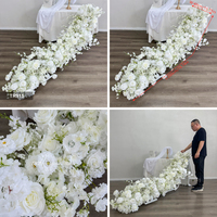 DKB Meilleures ventes : Guirlande de roses blanches pour centres de table, arche de mariage artificielle pour décoration de mariage, rangée florale