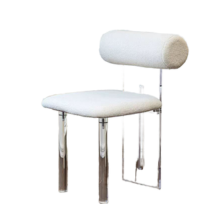 <span class=keywords><strong>Chaise</strong></span> <span class=keywords><strong>transparente</strong></span> <span class=keywords><strong>en</strong></span> acrylique moderne, chaises de salle à manger pour table à manger, <span class=keywords><strong>chaise</strong></span> d'appoint minimaliste rembourrée moderne, utilisation à domicile ou à l'hôtel - Product Image 1