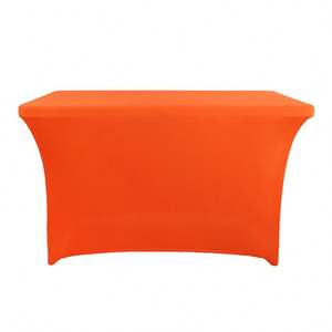 Traditional Style Tablecloth Red Elastic Fit for High <b>Tables</b> Spandex Material Digital Printing Solid Color for Wedding Events - Product Image 4