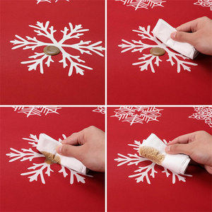 Mantel Navideño Resistente al Agua de Poliéster/Algodón con Estampado de Muñeco de Nieve <span class=keywords><strong>para</strong></span> Comedor Interior - Product Image 3