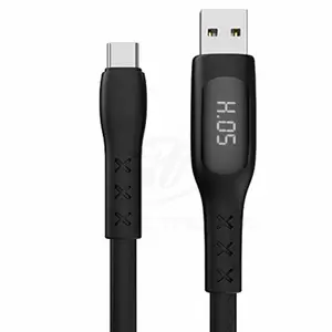 Kabel Pengisi Daya USB Logo Kustom untuk IOS Mikro Tipe C dengan Tampilan Pengatur Waktu Sinkronisasi Data Isi Daya Cepat untuk iPhone 13 untuk Samsung