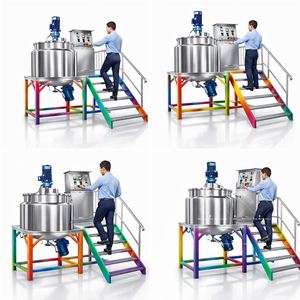 Cuve de mélange industrielle pour la fabrication de savon liquide et de shampoing, en acier inoxydable avec chauffage, 5000L, mélangeur cosmétique - Product Image 2