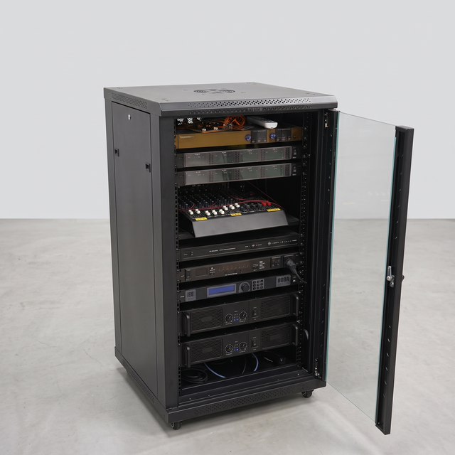 18U Network Rack Cabinet 19 Inch Server Cabinet Floor Standing 600x600 with Glass Door for Data Center Enclosure